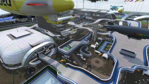 The Stadium of TrackMania Nations Forever, seen from above